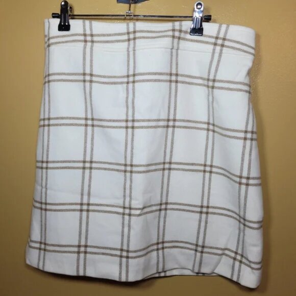 J. Crew Factory Wool Blend Plaid Mini Skirt sz 6 - Picture 1 of 6